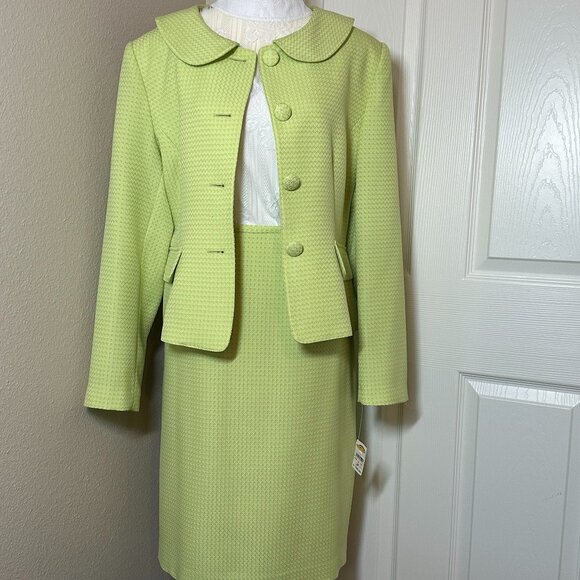 Talbots Jacket and pencil skirt set NWT Plus Size 16, green - Picture 1 of 14